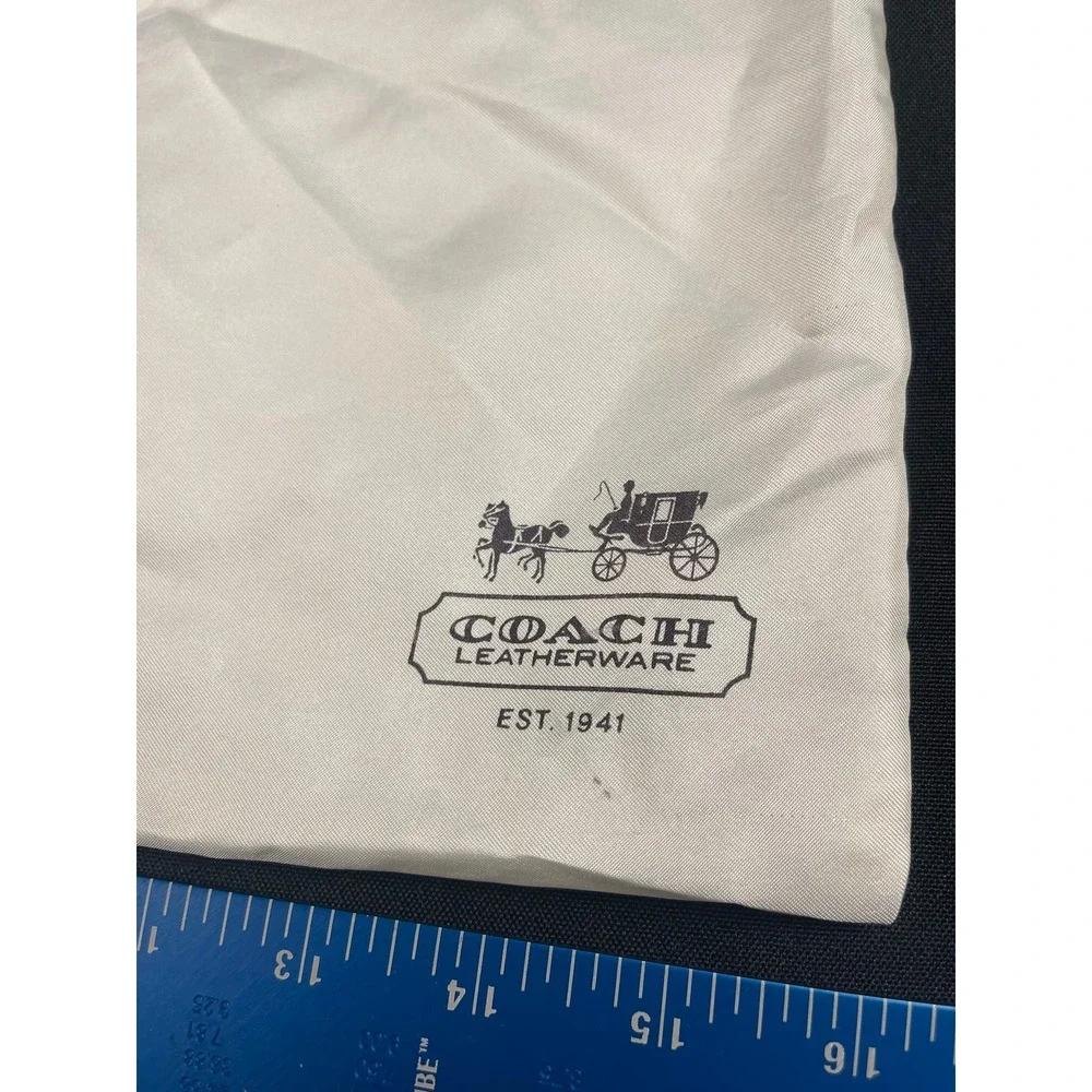 Coach Leatherware‎ Cream Satin Drawstring Handbag Dust Bag 15.5x12.5 Horse Logo
